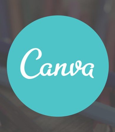 Logoripo de Canva sobre un fondo de lápices