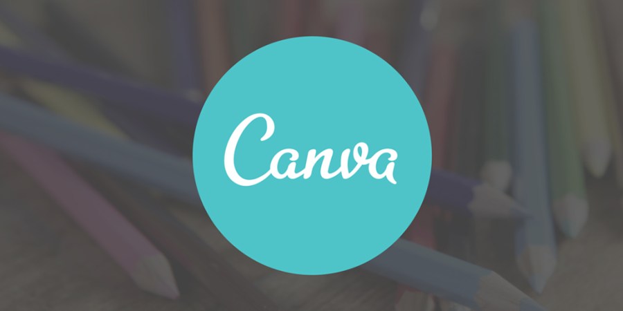 Logoripo de Canva sobre un fondo de lápices